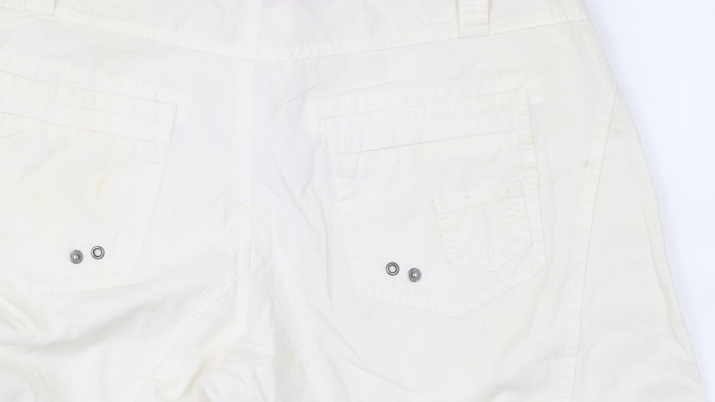 Pineapple Women’s White Cotton Cargo Shorts Size 14
