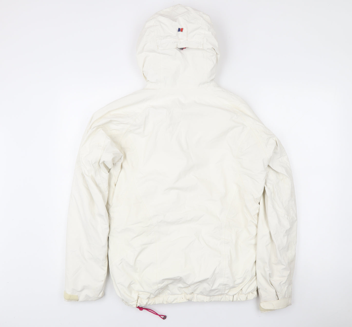 Berghaus Womens White Waterproof Rain Jacket Size 12 Hooded Outdoor Coat
