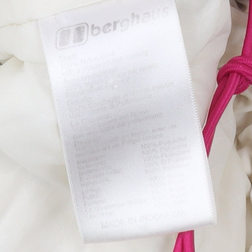 Berghaus Womens White Waterproof Rain Jacket Size 12 Hooded Outdoor Coat