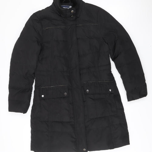 Maine New England Womens Black Size 12 Mid-Length Puffer Coat