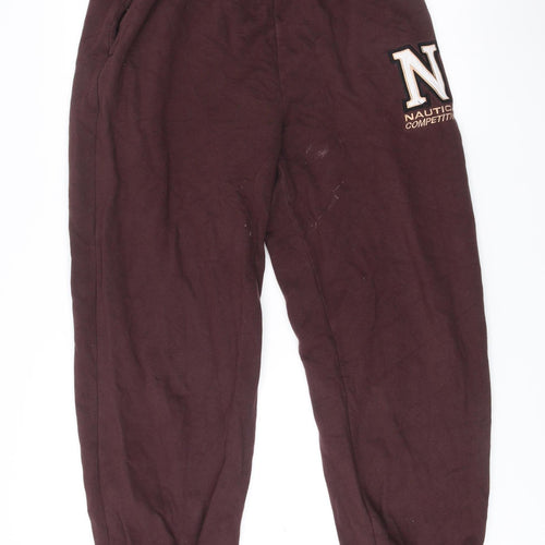 Nautica Women Brown Jogger Sweatpants Size 8 Cotton Blend Activewear