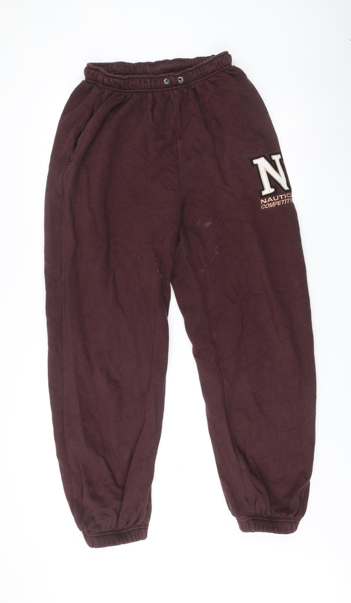 Nautica Women Brown Jogger Sweatpants Size 8 Cotton Blend Activewear