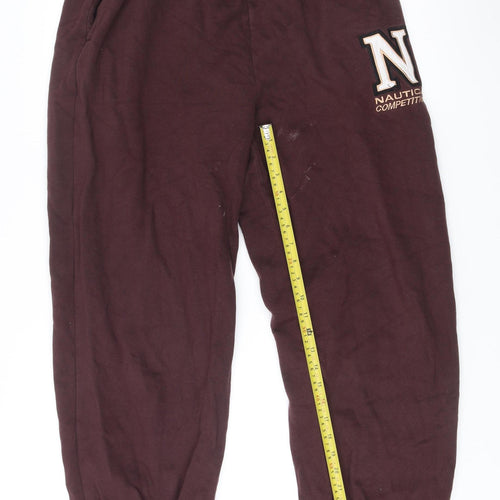 Nautica Women Brown Jogger Sweatpants Size 8 Cotton Blend Activewear