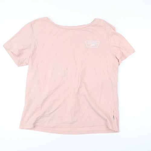 Vans Womens Pink XL Basic Cotton Short Sleeve T-Shirt