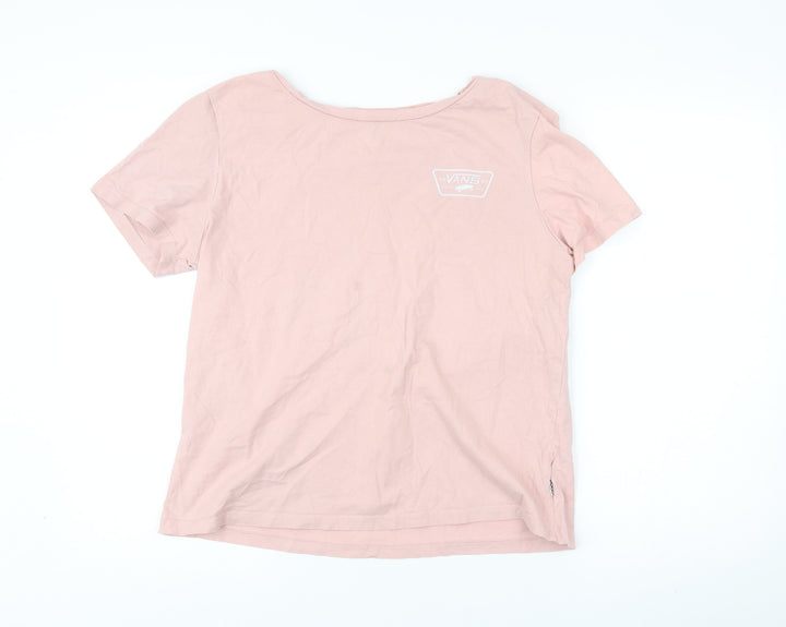 Vans Womens Pink XL Basic Cotton Short Sleeve T-Shirt