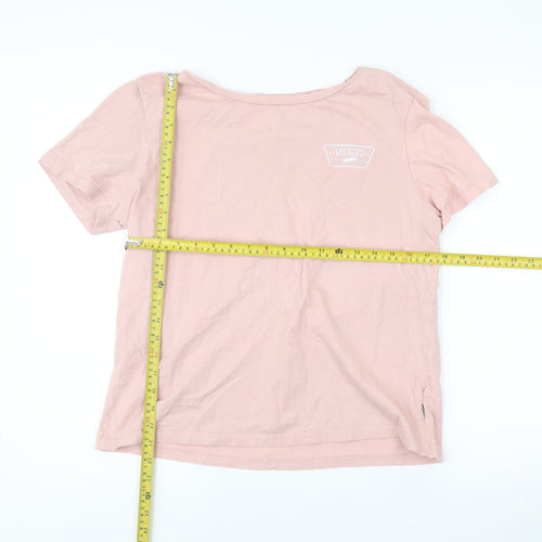 Vans Womens Pink XL Basic Cotton Short Sleeve T-Shirt