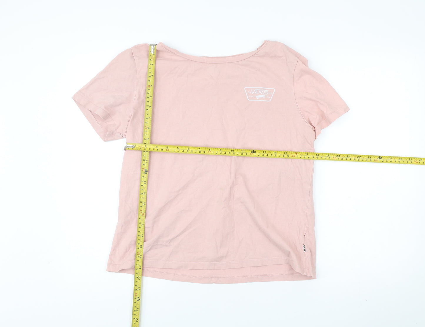 Vans Womens Pink XL Basic Cotton Short Sleeve T-Shirt