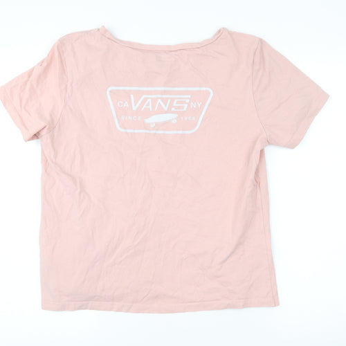 Vans Womens Pink XL Basic Cotton Short Sleeve T-Shirt