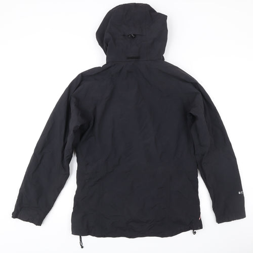 RY Womens Black Pink Hooded Rain Coat Jacket S Small Nylon Outdoor