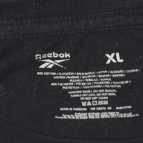 Reebok Men’s Black XL Crew Neck Short Sleeve T-Shirt