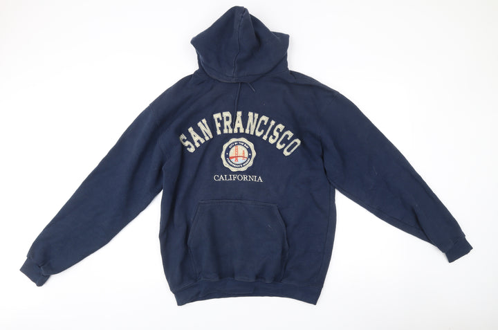 TEEMAX Men’s Blue XL Pullover Hoodie San Francisco Embroidered
