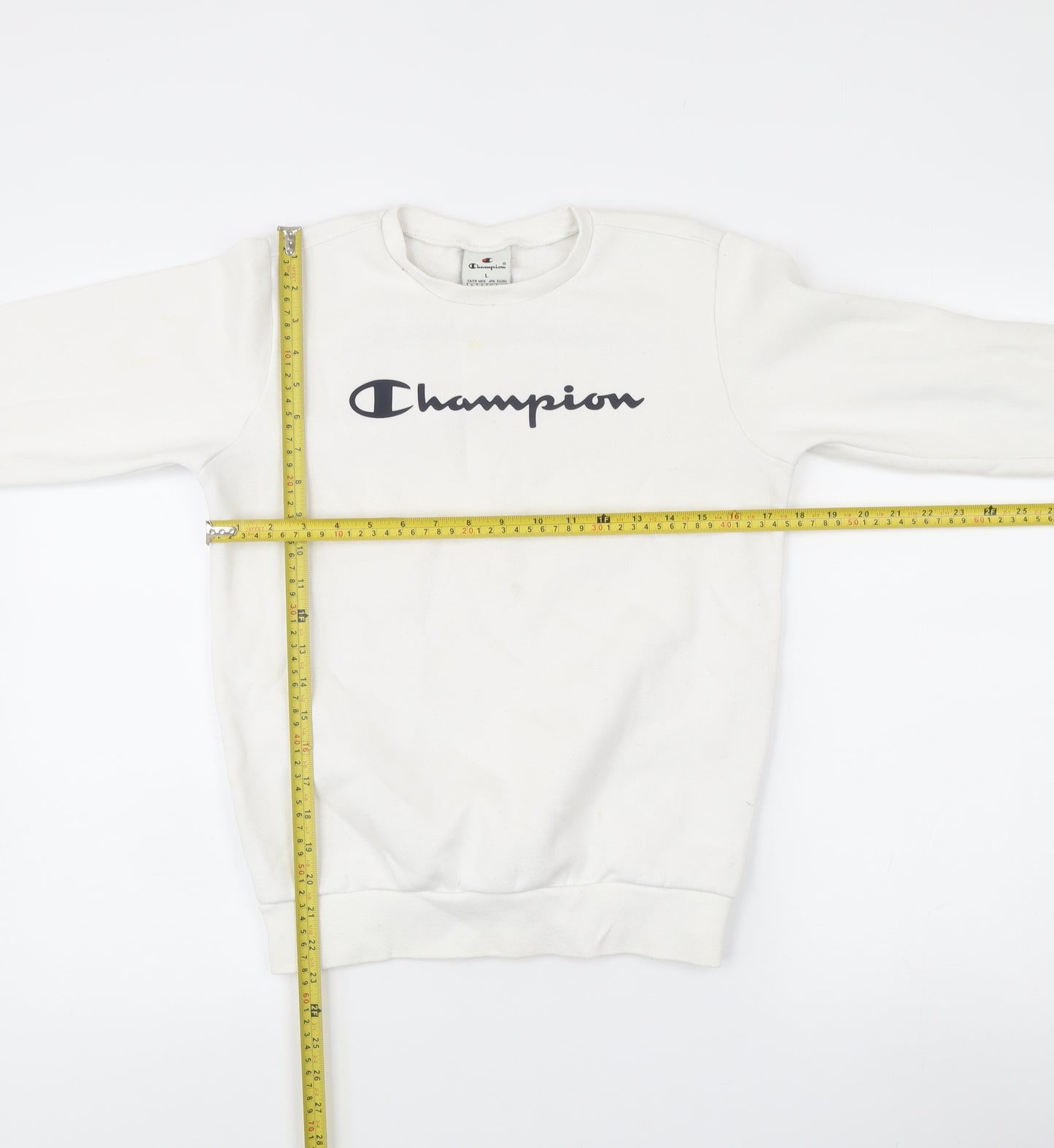 Champion Girls White Logo Sweatshirt 11-12 Years Crew Neck Pullover