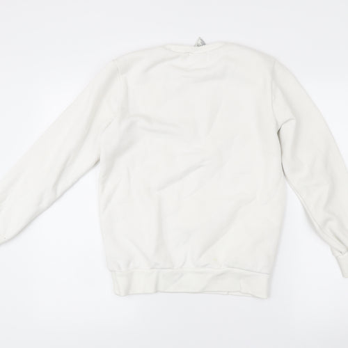 Champion Girls White Logo Sweatshirt 11-12 Years Crew Neck Pullover