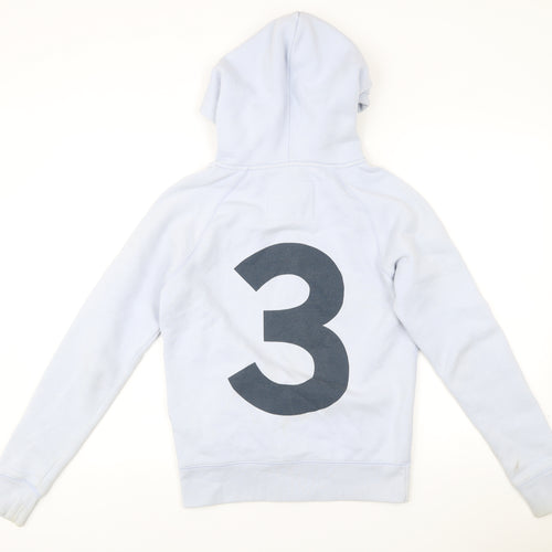 Jack Wills Women’s Blue Full Zip Hoodie Size 10 Logo Print Sportswear