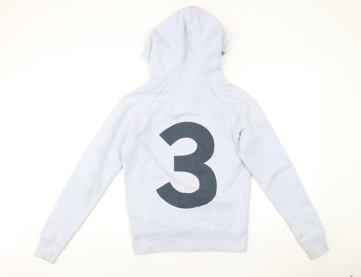 Jack Wills Women’s Blue Full Zip Hoodie Size 10 Logo Print Sportswear