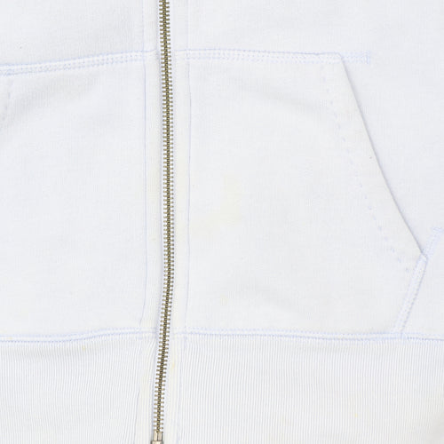 Jack Wills Women’s Blue Full Zip Hoodie Size 10 Logo Print Sportswear