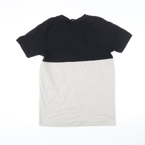 Nicce Men’s Black Beige Small Colourblock Logo T-Shirt