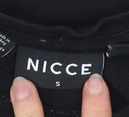 Nicce Men’s Black Beige Small Colourblock Logo T-Shirt