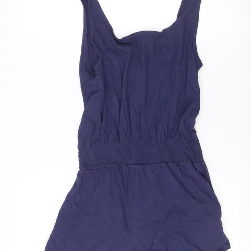 DENIM Women’s Blue Cotton Sleeveless Playsuit Size 12 Casual Nautical