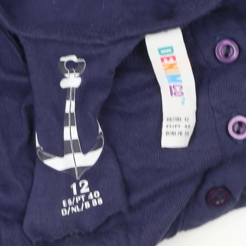 DENIM Women’s Blue Cotton Sleeveless Playsuit Size 12 Casual Nautical