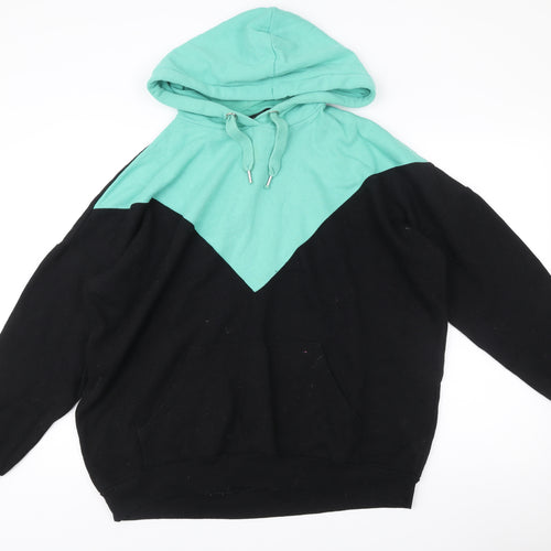 Monki Unisex Adults Black Green Pullover Hoodie M Regular Fit