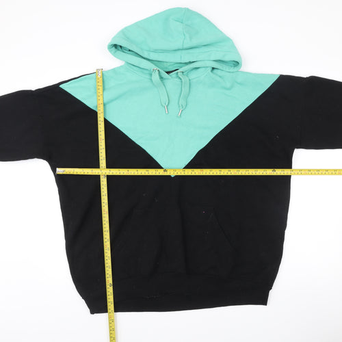 Monki Unisex Adults Black Green Pullover Hoodie M Regular Fit