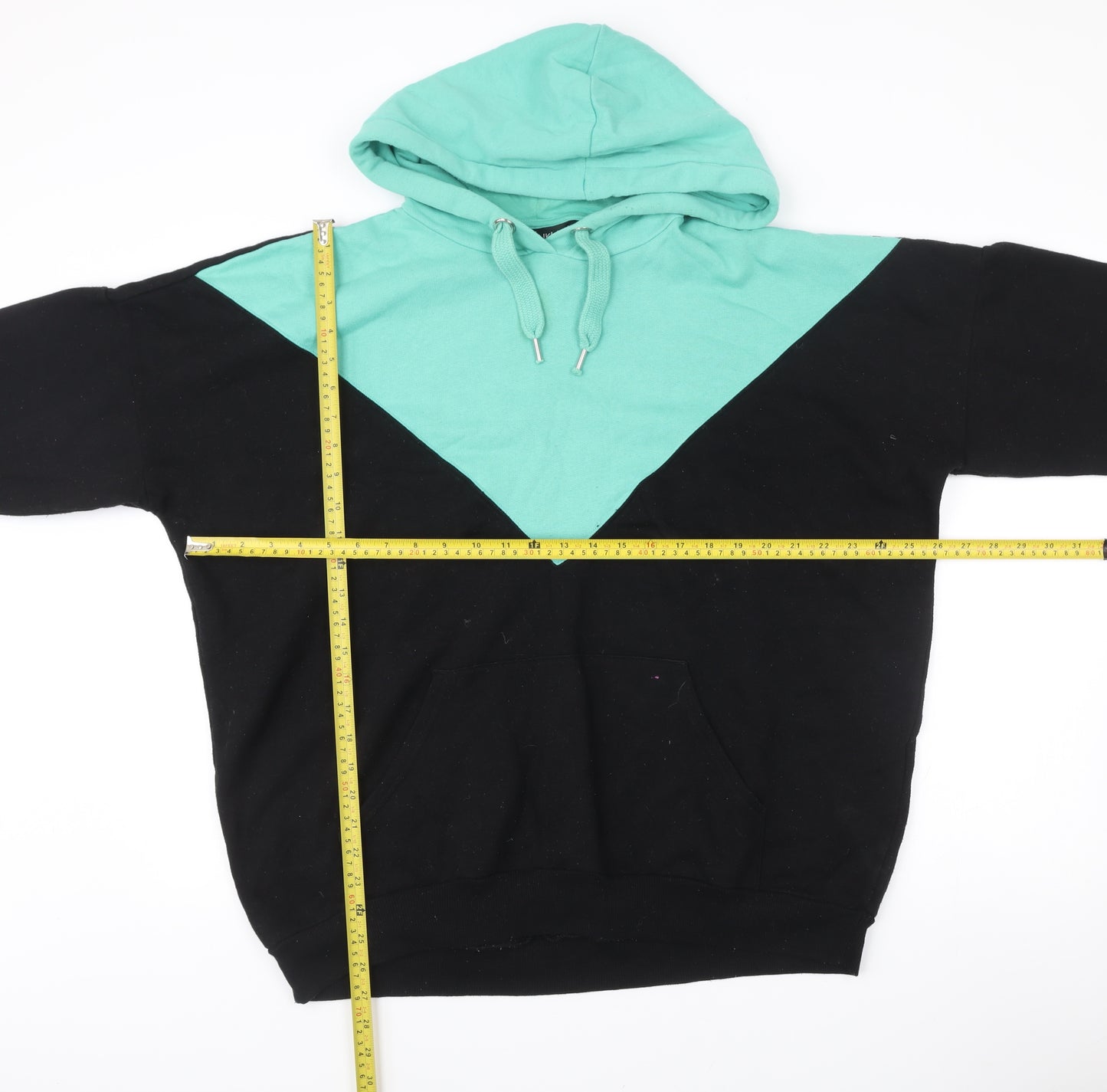 Monki Unisex Adults Black Green Pullover Hoodie M Regular Fit