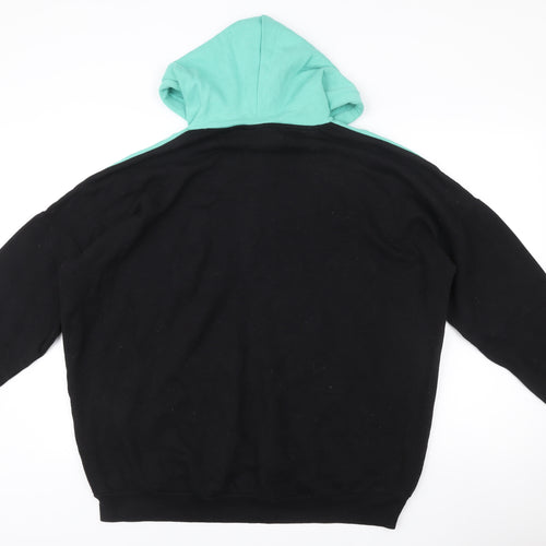 Monki Unisex Adults Black Green Pullover Hoodie M Regular Fit