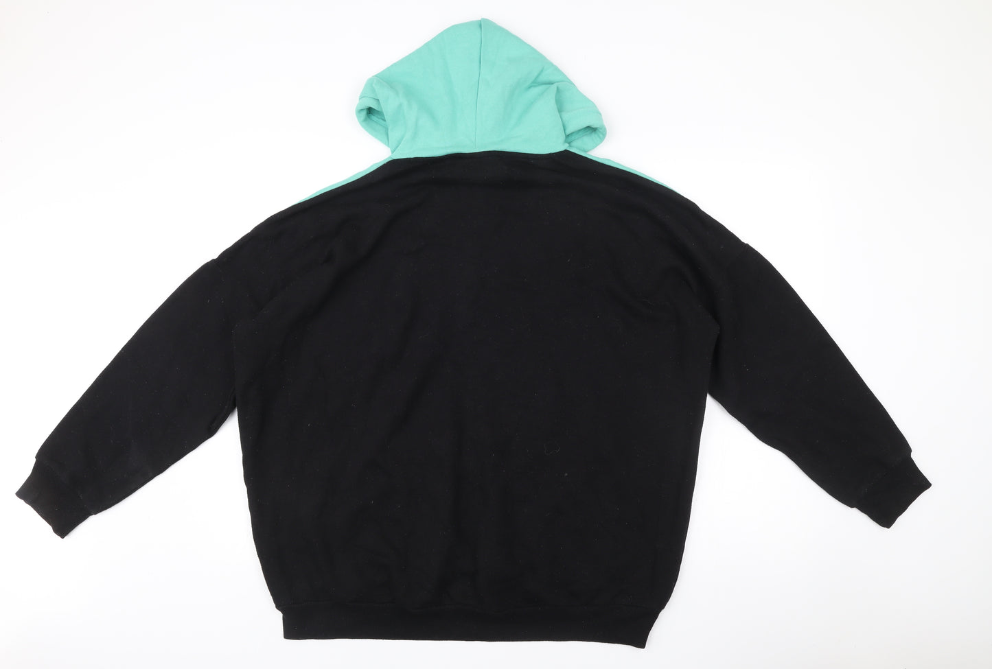 Monki Unisex Adults Black Green Pullover Hoodie M Regular Fit