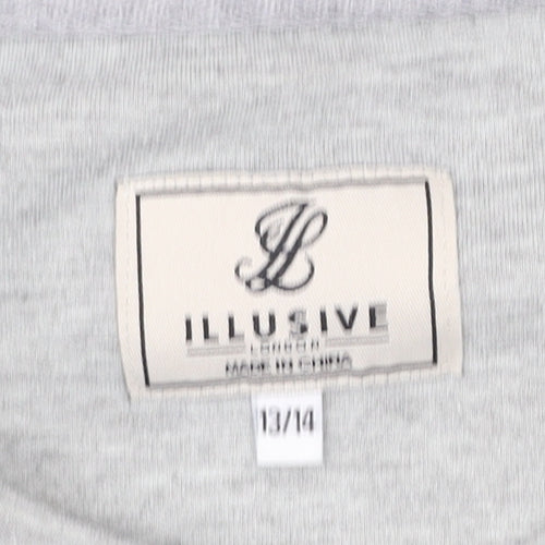Illusive London Boys Grey Logo Sweatshirt 13-14Y Pullover Crew Neck