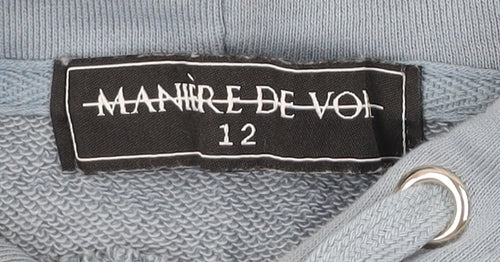 Manière De Voir Women’s Blue Pullover Hoodie Size 12 Cotton Blend