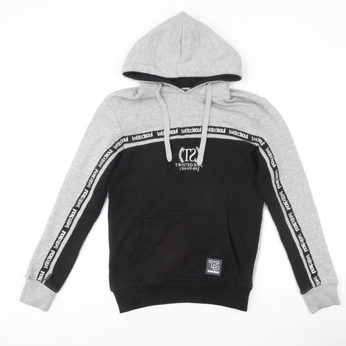 Twisted Soul Men's Grey Black Pullover Hoodie Size S Logo Graphic