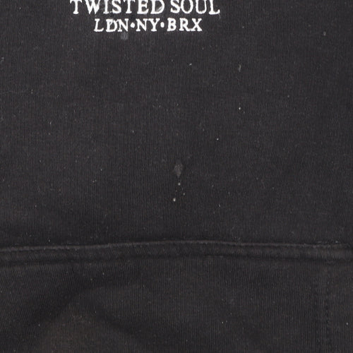 Twisted Soul Men's Grey Black Pullover Hoodie Size S Logo Graphic
