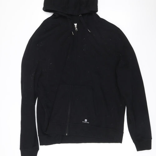 Oxylane Men’s Black Full Zip Hoodie Size L Hooded Sweatshirt