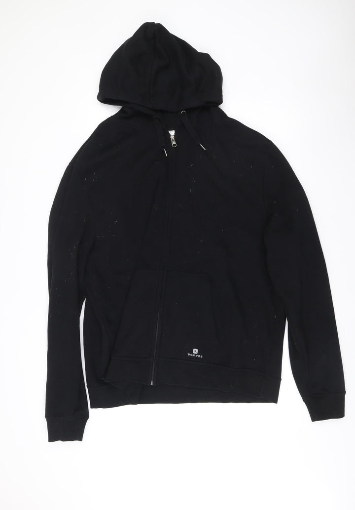 Oxylane Men’s Black Full Zip Hoodie Size L Hooded Sweatshirt