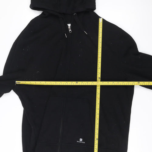 Oxylane Men’s Black Full Zip Hoodie Size L Hooded Sweatshirt