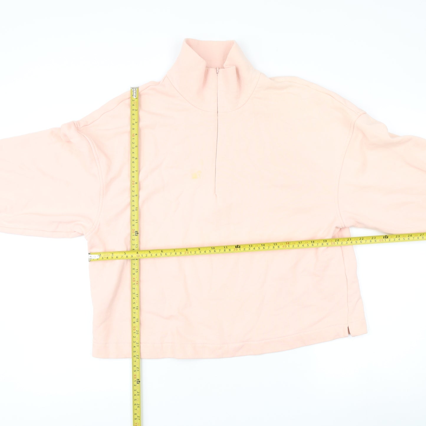 & Other Stories Women Pink S Sweatshirt 1/4 Zip High Neck Cotton Blend