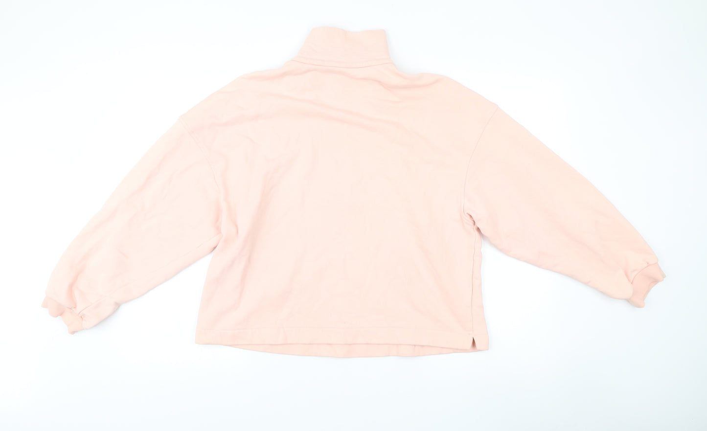 & Other Stories Women Pink S Sweatshirt 1/4 Zip High Neck Cotton Blend