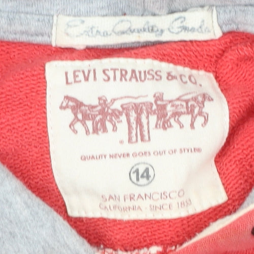 Levi's Teens Red Pullover Hoodie Size 14 Logo Graphic Cotton