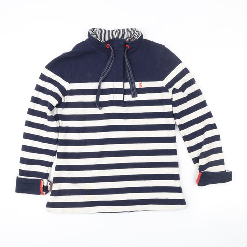 Joules Women’s Blue Striped Henley Sweatshirt Size 10 Cotton