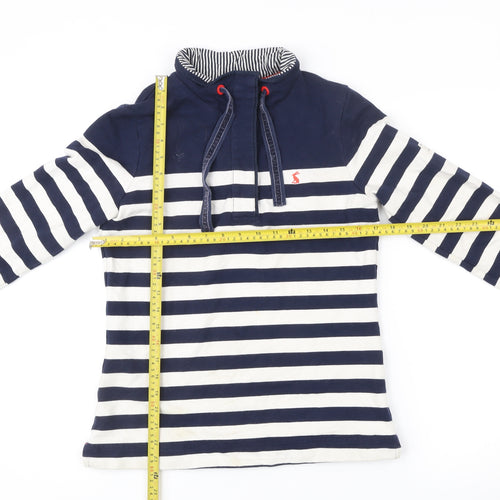 Joules Women’s Blue Striped Henley Sweatshirt Size 10 Cotton