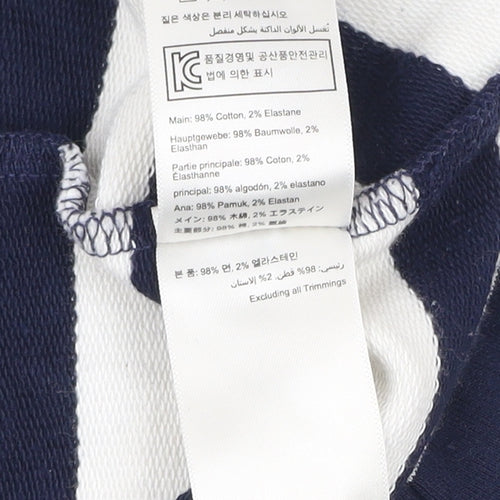 Joules Women’s Blue Striped Henley Sweatshirt Size 10 Cotton