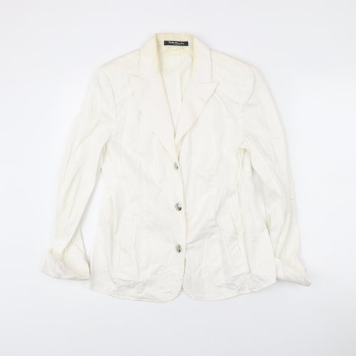 Betty Barclay Womens White Cotton Blend Suit Jacket Size 12