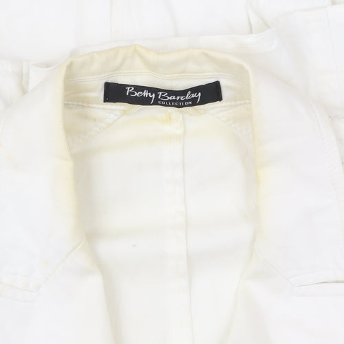 Betty Barclay Womens White Cotton Blend Suit Jacket Size 12