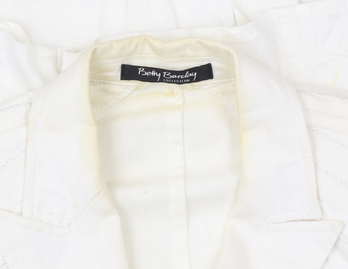 Betty Barclay Womens White Cotton Blend Suit Jacket Size 12