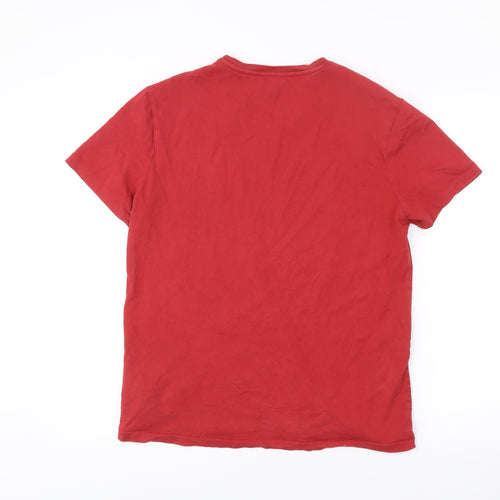 Ralph Lauren Men’s Red V-Neck Cotton T-Shirt Size S