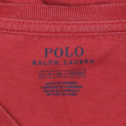 Ralph Lauren Men’s Red V-Neck Cotton T-Shirt Size S