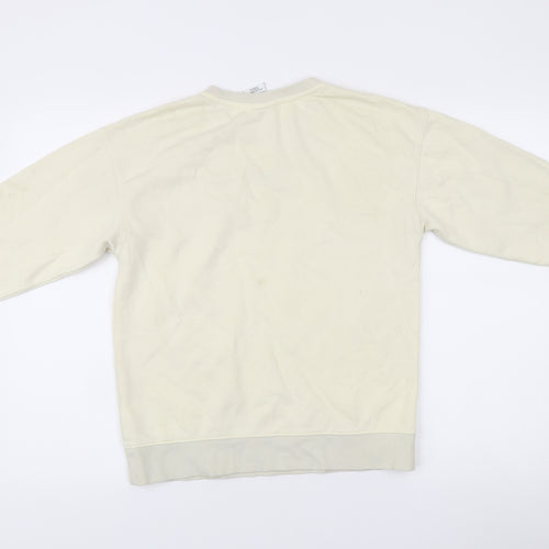 Nike Unisex Ivory L Pullover Sweatshirt Crew Neck Cotton Blend