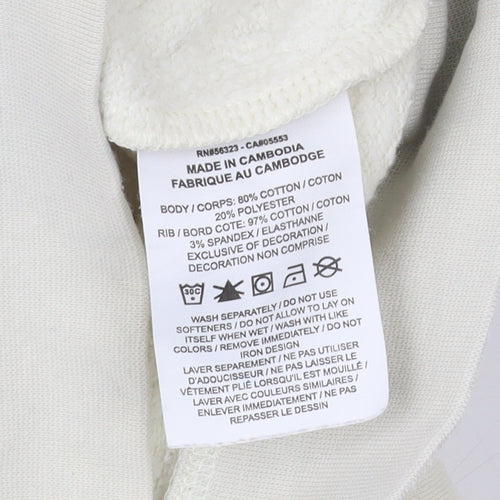 Nike Unisex Ivory L Pullover Sweatshirt Crew Neck Cotton Blend