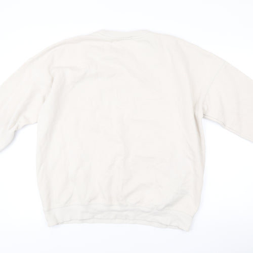 H&M Women’s White Mickey Mouse Disney Sweatshirt Size S Cotton Blend